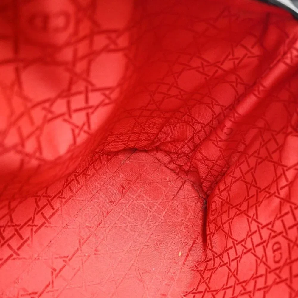 CHRISTIAN DIOR Lady Cannage Tote Hand Bag Nylon Leather Black GHW Italy 84EF789 - Picture 11 of 16